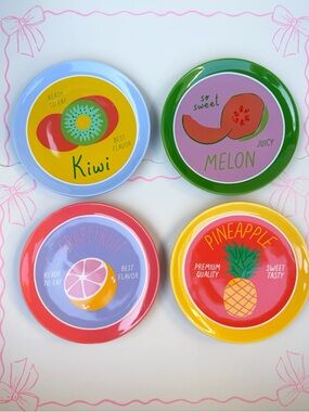 Target Fruit-Themed Decorative Plates - Grapefruit Kiwi Pineapple Melon